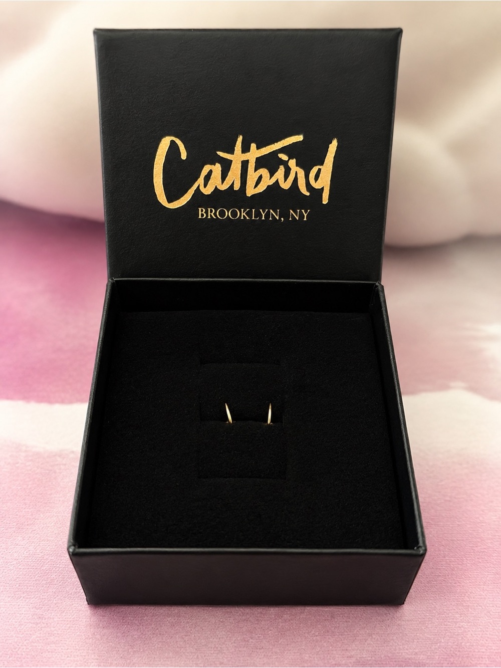 Catbird Little Secret Earrings (NIB; 14k solid gold)